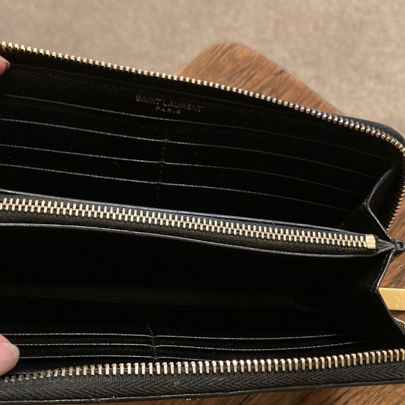 YSL Saint Laurent Matelasse Chevron Leather Zip Around Long Wallet - Picture 7 of 10